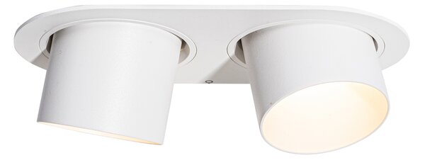 Spot rotund incastrat alb GU10 70mm inclinabil 2 lumini - Installa