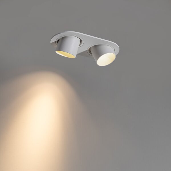 Spot îngropat rotunjit alb GU10 35mm inclinabil 2 lumini - Installa