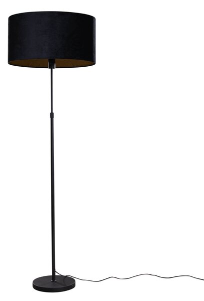 Lampă de podea neagră cu abajur oval din velur 50cm - Parte