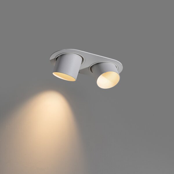 Spot integrat rotund alb GU10 50mm 2 lumini - Installa