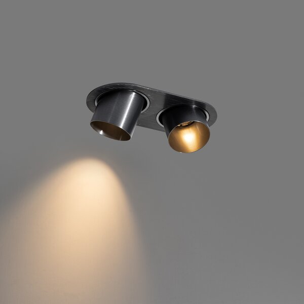 Spot integrat rotund, metal gri-antracit, GU10, 50 mm, 2 lumini - Installa