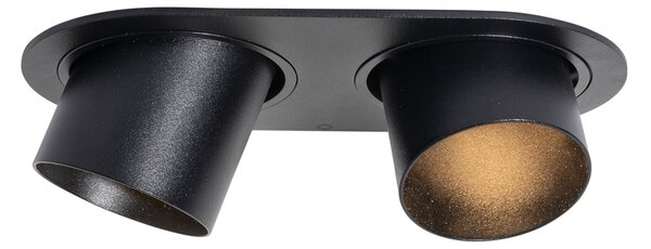 Set de 6 spoturi încastrate negre GU10 50mm cu 2 lumini - Installa