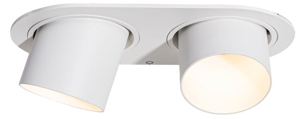 Set de 6 spoturi încastrate albe GU10 50mm cu 2 lumini - Installa