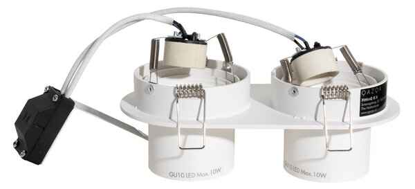 Set de 6 spoturi încastrate albe GU10 50mm cu 2 lumini - Installa