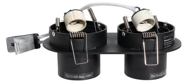 Set de 6 spoturi încastrate negre GU10 50mm cu 2 lumini - Installa