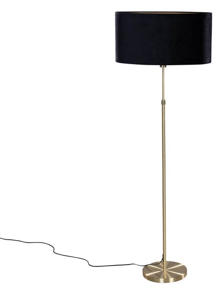 Lampă de podea aurie cu abajur oval din catifea neagră 50 cm - Parte