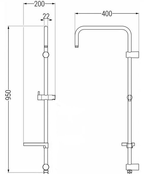 Mexen T, coloana de dus, raft, alb, 79393-20