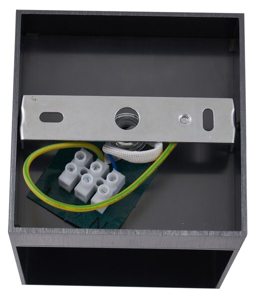 Lampă de perete modernă gunmetal cu efect de lumină - Transfer Groove