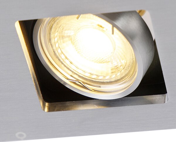 Set 6 Spoturi Incastrabile Aluminiu Rectangulare 2 Lumini - Qure