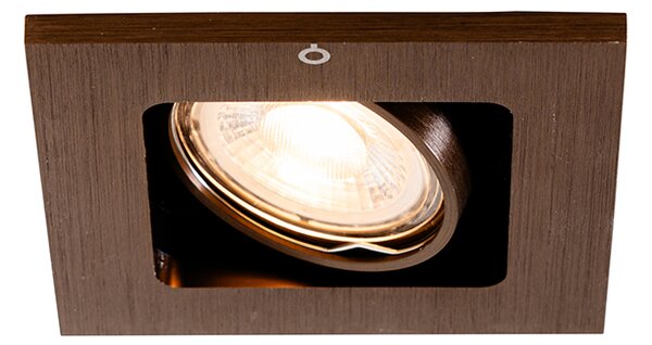 Set de 6 spoturi încastrate moderne bronz închis reglabile - Qure
