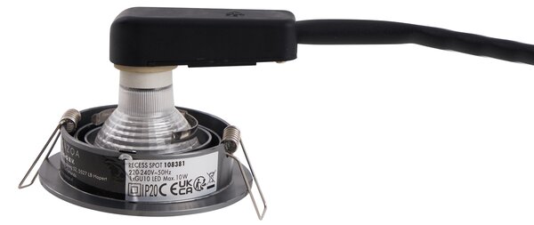 Spot modern integrat, metal gri-antracit, GU10, rotund, 50 mm, orientabil - Chuck