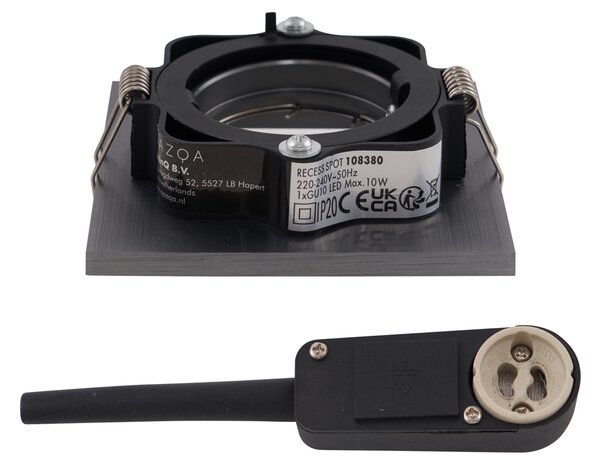 Set de 6 spoturi încastrate moderne Gunmetal GU10 50mm Rotund Înclinabile - Qure