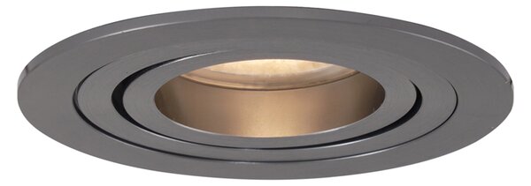 Set de 6 spoturi încastrate moderne Gunmetal GU10 50mm Rotund Înclinabile - Rondoo