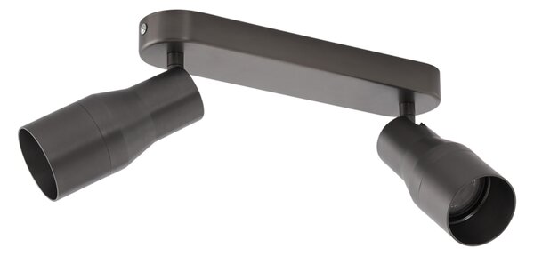 Spot plafon rotund cu două lumini, culoare metal gri-închis, GU10, 50 mm - Stanley
