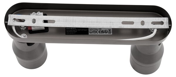 Spot plafon rotund cu două lumini, culoare metal gri-închis, GU10, 50 mm - Stanley