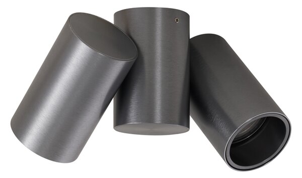 Spot de design integrat, metal gri-tun, GU10, 50 mm, 2 lumini, inclinabil - Michael