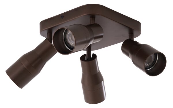 Spotlight tavan patrat GU10 50mm bronz închis cu 4 lumini - Stanley