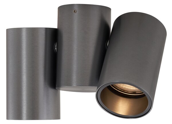 Spot de design integrat, metal gri-tun, GU10, 50 mm, 2 lumini, inclinabil - Michael