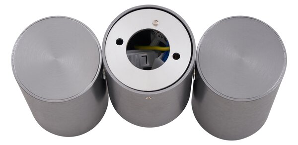 Spot de design integrat, metal gri-tun, GU10, 50 mm, 2 lumini, inclinabil - Michael