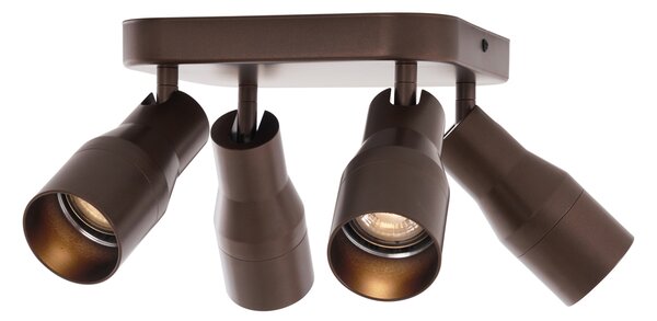 Spotlight tavan patrat GU10 50mm bronz închis cu 4 lumini - Stanley