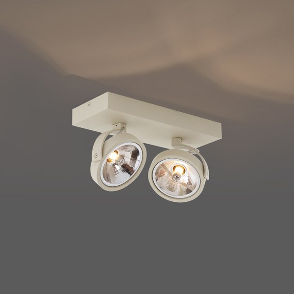 Spotlight modern plafon bej G9 rotund cu rotire si inclinare 2 lumini - Go
