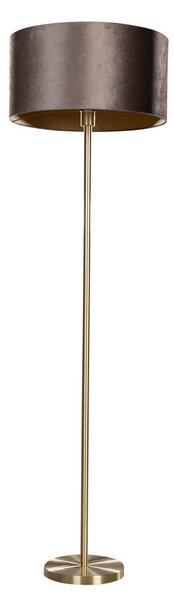 Lampă de podea din alamă cu abajur din velur maro 50cm - Simplo