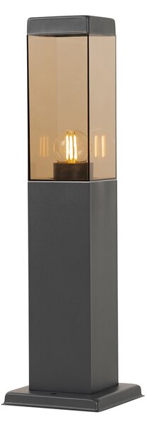 Lampa stâlp inteligentă de exterior gri închis cu fum 45 cm, inclusiv WiFi P45 - Malios