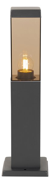 Lampa stâlp inteligentă de exterior gri închis cu fum 45 cm, inclusiv WiFi P45 - Malios