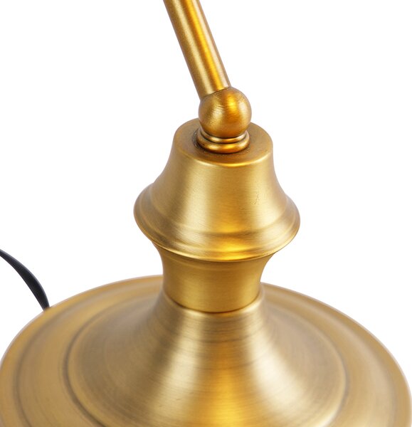 Lampă inteligentă de birou bronz cu sticlă ambră incl. WiFi A60 - Banker