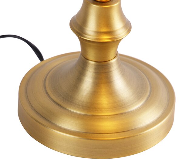 Lampă inteligentă de birou bronz cu sticlă ambră incl. WiFi A60 - Banker