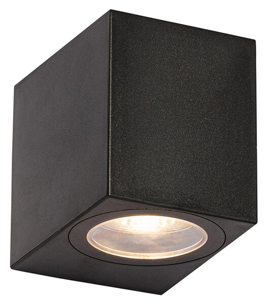 Lampă de perete inteligentă de exterior neagră IP65 incl. Wifi GU10 50mm - Baleno
