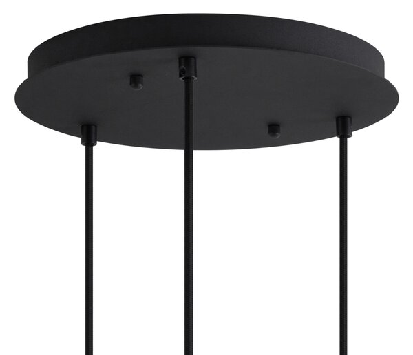 Lampă suspendată Art Deco neagră cu sticlă albastră și verde cu 3 lumini - Douglass