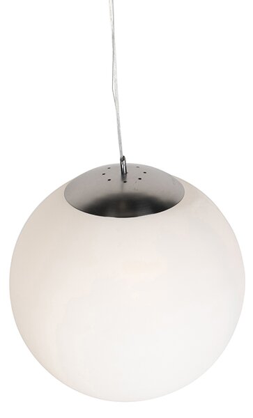 Lampă suspendată inteligentă scandinavă argintie cu sticlă opal 50cm incl. WiFi A60 - Ball 50
