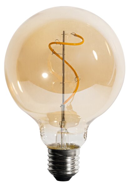 Set 5 becuri Bec LED cu filament spiralat E27 reglabil G95 4W 270lm 2200K