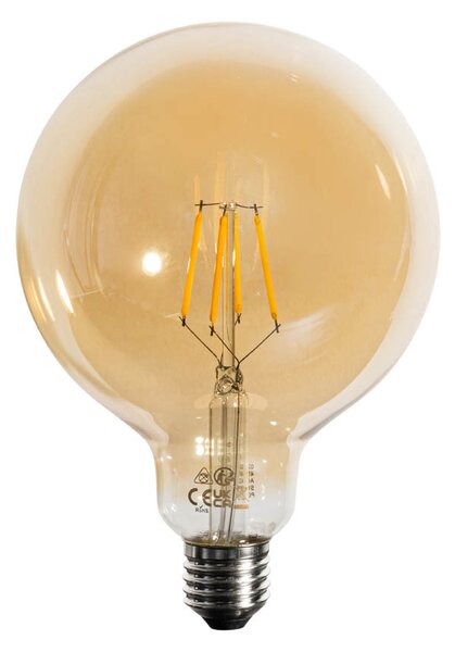 Set de 5 becuri LED E27 reglabile, aurii, G125, 4,9W, 450 lm, 2200K