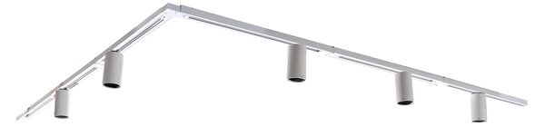 Sistem modern de iluminat pe șine cu 5 spoturi albe monofazate GU10 50mm - Iconic Ruby