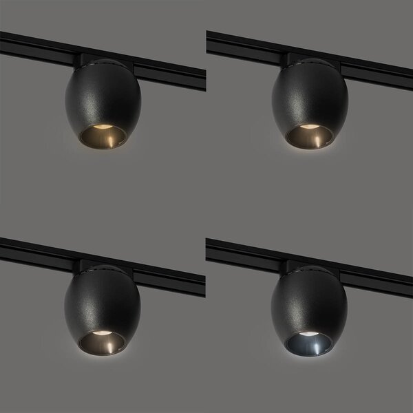 Spot modern negru pentru sistem de șine monofazat 6W 3000K - Magnetic Zagaye