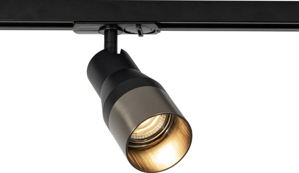 Spot modern negru cu gunmetal pentru sistem de șine monofazat GU10 50mm - Iconic Kohua