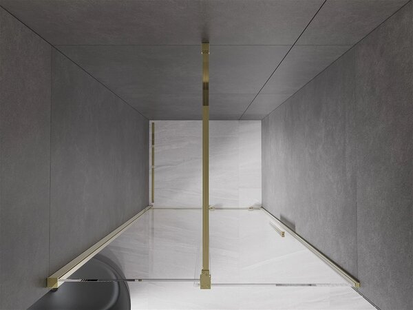 Mexen Velar, usa culisanta spre deschidere 75x200 cm, sticla transparenta 8mm, profil auriu lucios, 871-075-000-01-50