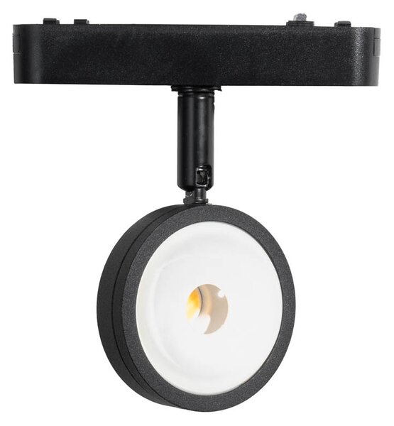 Spot modern negru pentru sistem de șine monofazat, cu LED rotativ și înclinabil - Magnetic Lance
