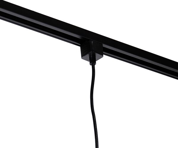 Sistem de iluminat pe șină modern cu 5 lumini suspendate negre monofazate - Iconic Cavalux