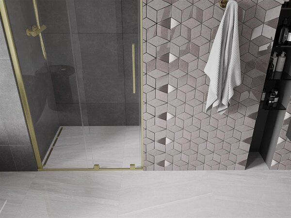Mexen Velar, usa culisanta pentru deschidere 75x200 cm, sticla transparenta 8mm, profil auriu mat, 871-075-000-01-55