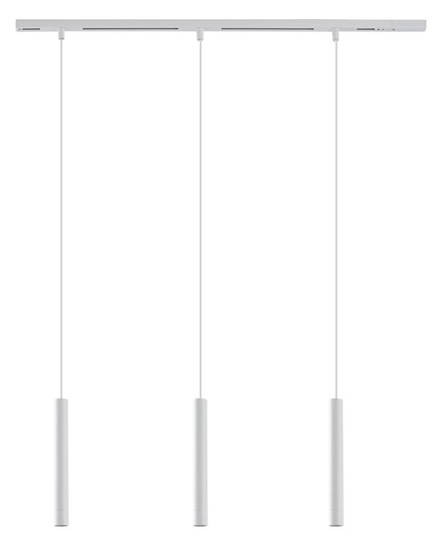 Sistem modern de iluminat pe șine cu 3 pendule albe monofazat - Slimline Keno