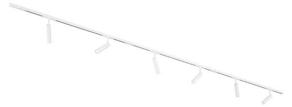 Sistem modern de iluminat pe șine cu 6 spoturi albe monofazate - Slimline Uzzy