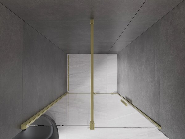 Mexen Velar, usa culisanta pentru deschidere 75x200 cm, sticla transparenta 8mm, profil auriu mat, 871-075-000-01-55