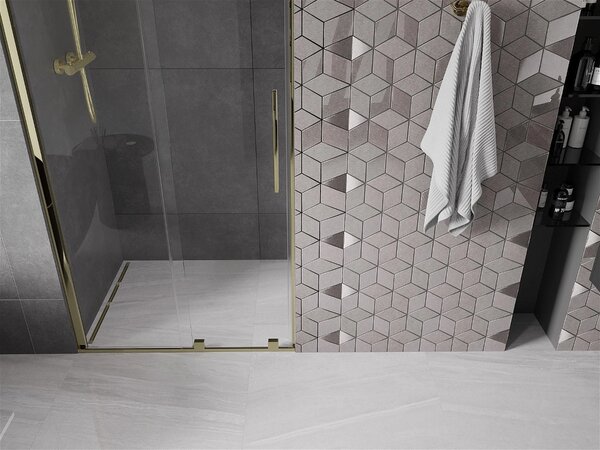 Mexen Velar, usa culisanta pentru deschidere 80x200 cm, sticla transparenta 8mm, profil auriu lucios, 871-080-000-01-50
