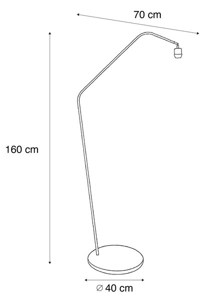 Lampă de podea modernă neagră cu dimmer - Anne ZigZag