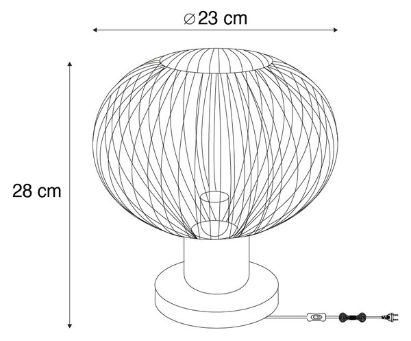 Lampă de masă modernă bej din sârmă 23 cm - Gila