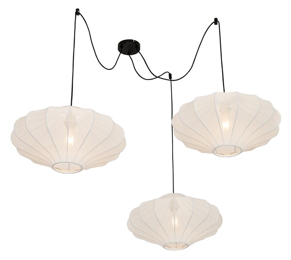 Lampa suspendată inteligentă albă 50cm 3 lumini incl. 3 Wifi G95 - Plu