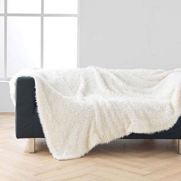 Pătură crem din blană artificială 220x240 cm Mouton – douceur d'intérieur